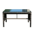 thumbnail image 6 of Olurrisa Outdoor Coffee Table with Clear Tempered Glass - 30.75" All-Weather PE Rattan, 180lb Capacity, Brown Wicker Patio Table for Garden & Poolside, 6 of 10