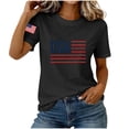 thumbnail image 5 of NTACZA Short Sleeve Womens Summer Tops Casual Crew Neck Usa American Flag Print T‑Shirts Graphic Tees Relaxed Fit Festival Black, 5 of 6