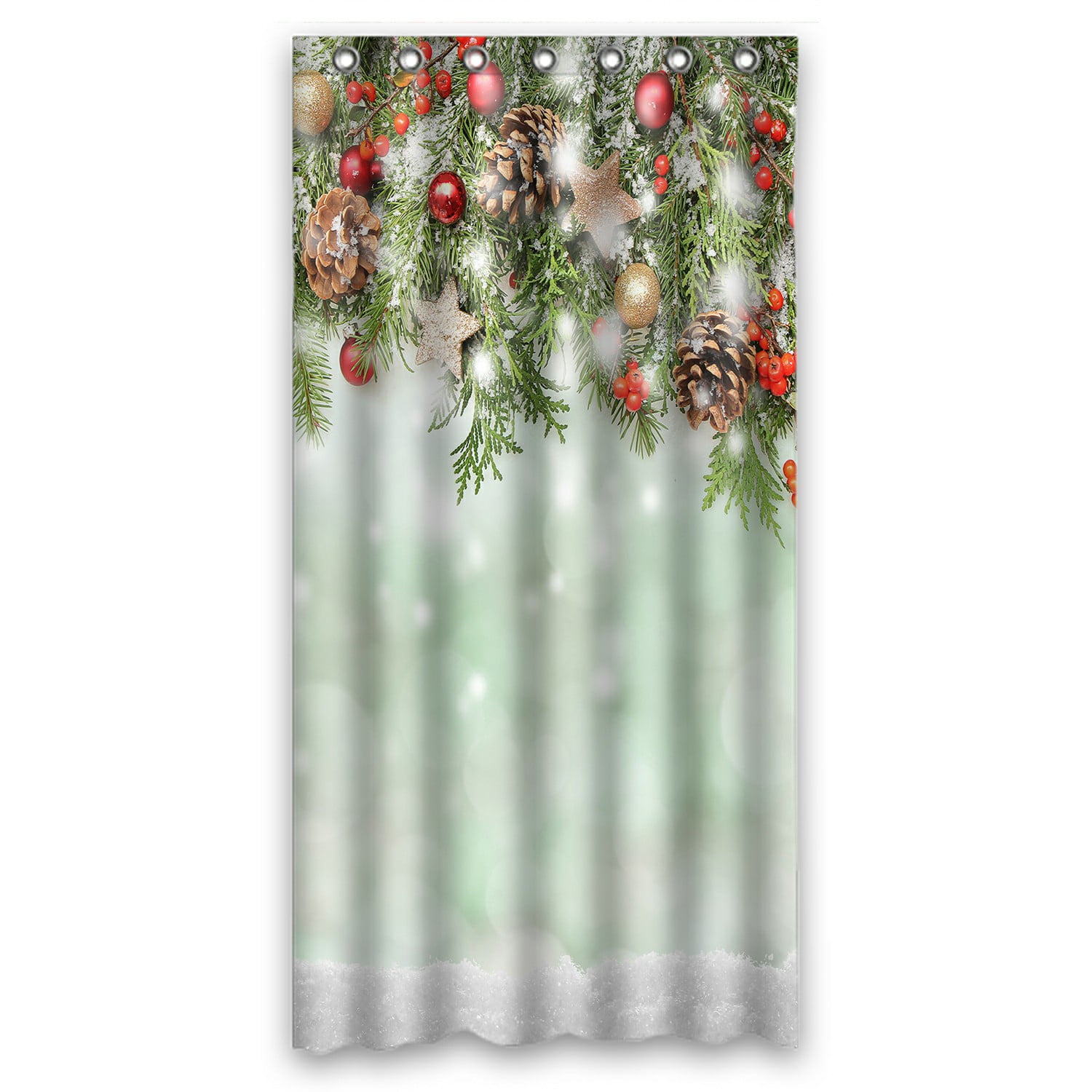 ECZJNT christmas winter snow pine cone holiday balls Shower Curtain