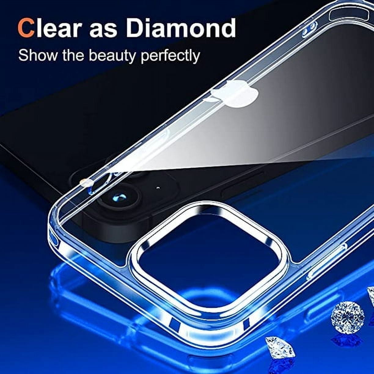 Entronix Heavy Duty Clear Case for Apple Apple iPhone 16 Transparent Clear Case, [Yellow Resistant] Hard Back Cover Soft Silicone, Shockproof Slim Case for Apple Apple iPhone 16