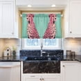 thumbnail image 5 of Yayeee Kitchen Curtains Tier Pair Light Filtering 27"x24" Rod Pocket Short Cafe Window Panel, Big Pink Cheetah, 5 of 7