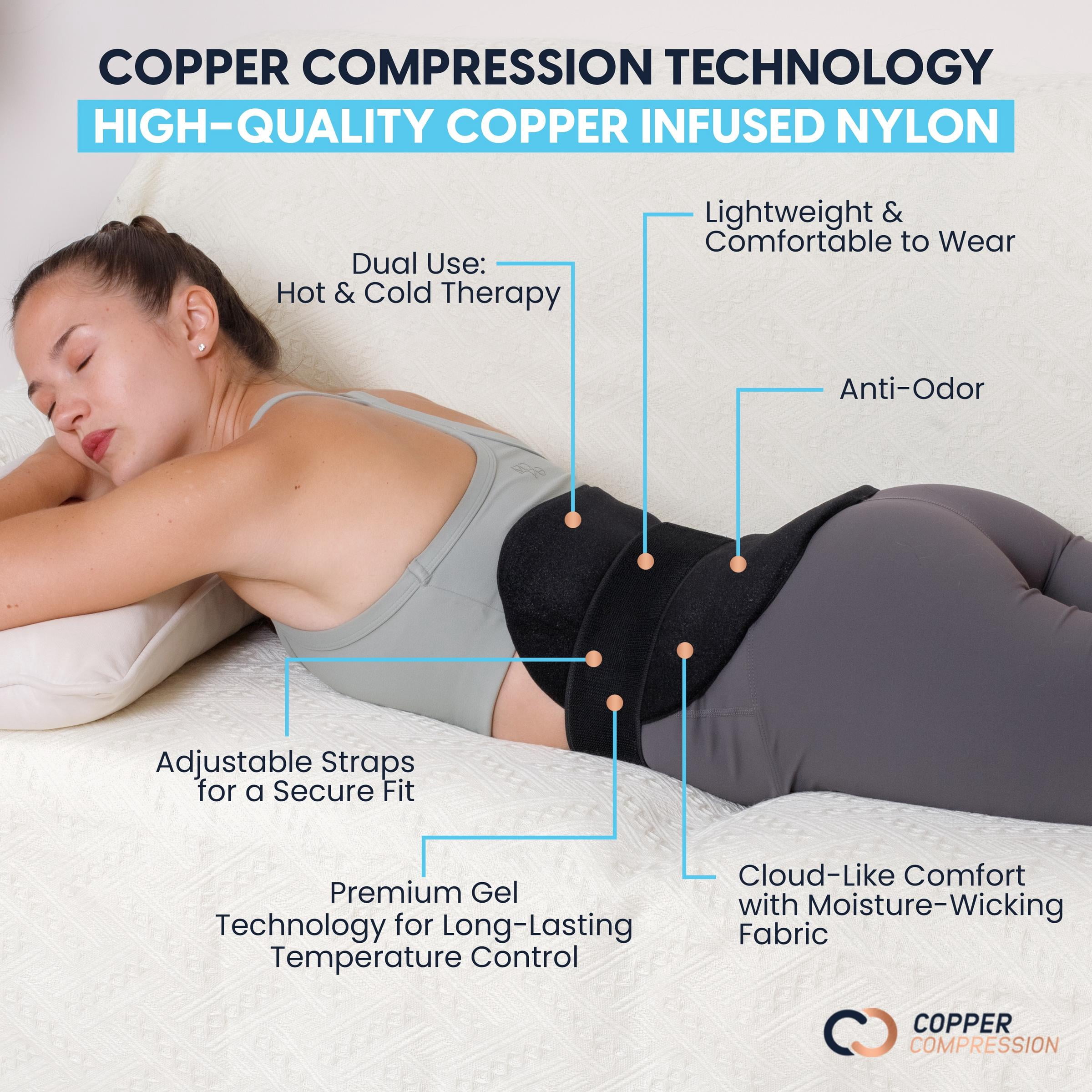CopperFreeze™ Back & Stomach & Body Wrap – Hot & Cold Therapy Support