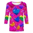 thumbnail image 4 of Vetsdori Plus Size Shirts for Women Valentine Summer Blouses 3/4 Sleeve Graphic Gifts for Girlfriend Casual,Crew Neck Ladies Tops Cute, 4 of 6