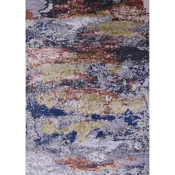 Ahgly Company Machine Washable Indoor Rectangle Industrial Modern Plum Purple Area Rugs, 2' x 4'
