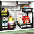 thumbnail image 1 of HAWOO Organizador Debajo del Fregadero de 2 Niveles, Prueba de Óxido Organizadores de Gabinetes Deslizantes en Forma de L, Organizador de Fregadero Multiusos para Cajón de Cocina y Baño, 2 Pack, 1 of 1