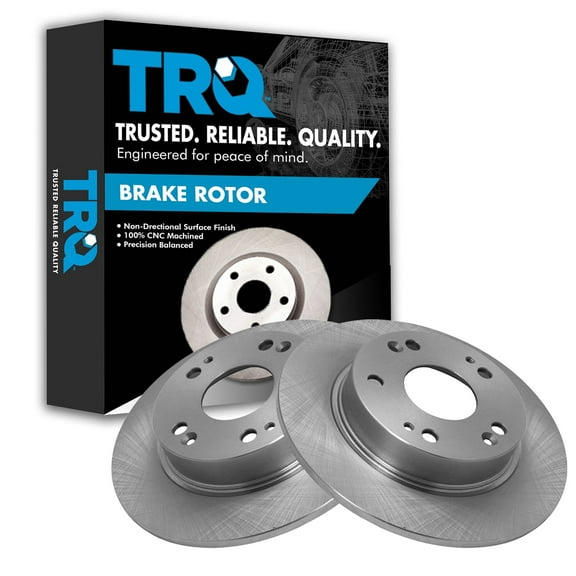 TRQ Rear Brake Rotors Set Solid Fits Select 2013-2015 Acura ILX 2006-2015 Honda Civic