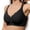 Black, variant on Women Back Closure Sports Bras for Running Yoga Fitness Back Design Solid Color Breathable Full Support Daily Comfort Bras