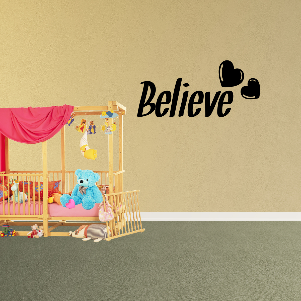 Wall Decal Quote Believe Sticker Removable Words Decor Sign Art Office