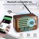 thumbnail image 3 of Radio Retro Portátil con Altavoz Bluetooth Vintage, Receptor de Radio FM/AM con Linterna LED, Compatible con Tarjeta TF, USB, Reproducción AUX, 3 of 5