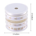 thumbnail image 4 of 5 Rolls of 25m Length Christmas Printed Ribbon Holiday Gift Decorative Band Ribbon for Wrapping DIY Crafts(White Golden), 4 of 9