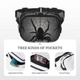 thumbnail image 5 of Rateoe Black Spiders Print Fanny Pack Belt Bag for Women and Men, Square Double-Layer Waterproof Waist Pack with Adjustable Strap for Hiking, Jogging, Cycling, 5 of 9