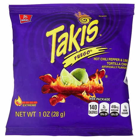 Takis Fuego Tortilla Chips, 1 oz, 46-count