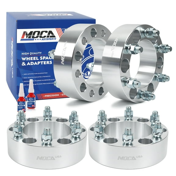 MOCA AUTOPARTS 4PCS 2"(50mm) Wheel Spacers 6x5.5" to 6x5.5" with M14x1.5 Thread Pitch Fit for Chevrolet K1500 K2500 C2500