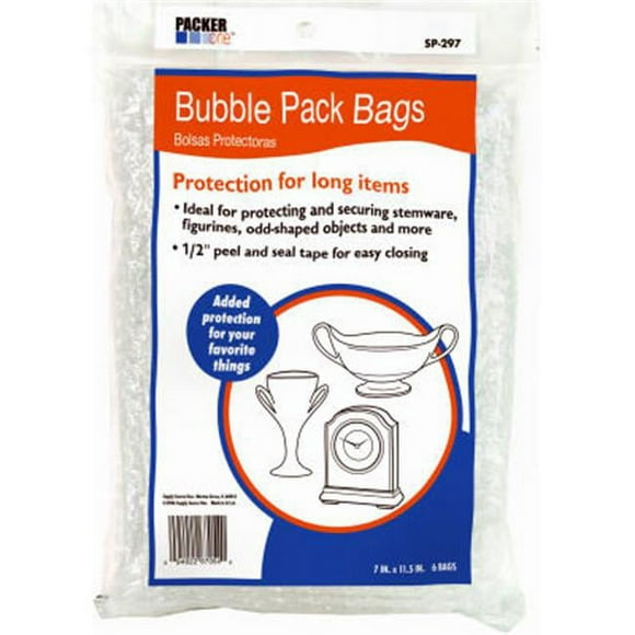 Schwarz Supply SP-297 7.25 x 11 in. Bubble Pack Bags - 6 Pack- Small