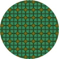 thumbnail image 1 of Ahgly Company Indoor Round Patterned Army Green Area Rugs, 8' Round, 1 of 6