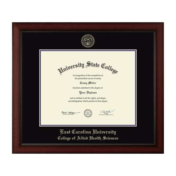 Framerly - ECU Health Diploma Frame with Black and Purple Mat