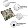 thumbnail image 4 of BANET  Tropical Stripe Decorative Pillow Covers, Blue Botanical Tropical Flower Pattern Watercolor Floral Hawaii Cushion Throw Pillow Covers Outdoor Sofa Couch Pillowcase 24x24in, 4 of 5