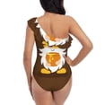 thumbnail image 5 of Sikiie Gnomes With Honey Print Women One Piece Swimsuits Tummy Control One Shoulder Bathing Suits Ruffle Swimwear, From S to XXL-XX-Large, 5 of 6