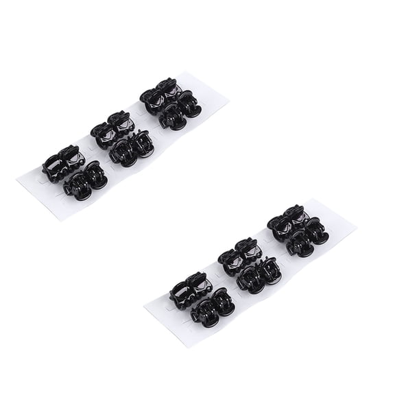CXHEGBEJ 24Pcs Mini Hair Claw Clips, Black Bow-knot Grasping Clip Small Hair Clips for Women, Fine Hair Plastic Multifunction Clamp Clips Hair Accessories Gifts for Everyday Party Black