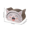 thumbnail image 3 of THE LICKER STORE Opal 19" Modern Cardboard Happy Cat Head 2-in-1 Cat Cave Scratcher with Built-In Bell Toys and Catnip, Muted Pink/Cream, CSR1000A, 3 of 9