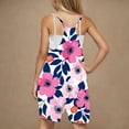 thumbnail image 4 of WRKEKC Jumpsuit for Girls Sleeveless Floral Print Spaghetti Strap Romper with Pockets Summer Casual Short Overalls for Kids 5-14 Years, 4 of 5