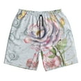 thumbnail image 4 of Bixox Men's Vintage Rose printing Casual Classic Fit Short Summer Beach Shorts, 4 of 6