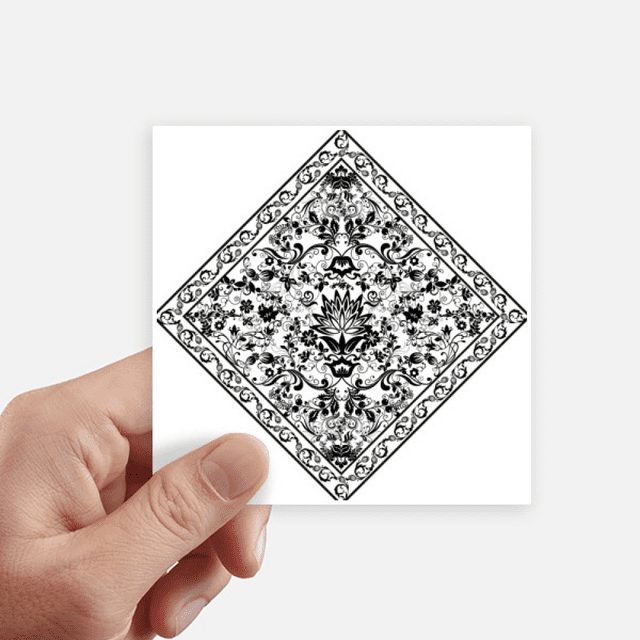 black square illustration pattern sticker square waterproof stickers ...