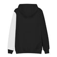 thumbnail image 4 of Timoontee Men's Sweatshirts Loose Long Sleeve Smile Face Print Pullover Tops Fall Winter Casual Hoodies Color Block Kangaroo Pocket Hooded Sweatshirts Black M, 4 of 5