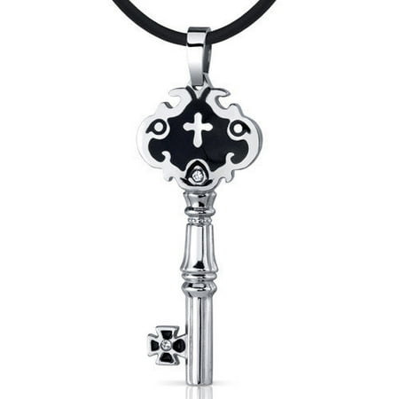 Oravo Magical Luxury Unisex Stainless Steel Medieval Cross Key Pendant Necklace