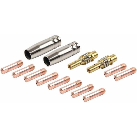 Gamvdout 10Pcs MIG Welding Equipment Contact Tip Gas Nozzles 0.030" For MB 15AK Mig Welding Gun