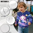 thumbnail image 5 of Yuyamidu Starry Sky Axolotl Sweatshirt Girls 4T-5T Green Crewneck Sweatshirts Long Sleeve T Shirts Ruffle Casual Fall Tops Kids Everyday Athletic Clothes, 5 of 8