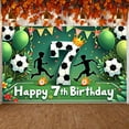 thumbnail image 3 of Soccer-themed Soccer Birthday Banner Number 7 7th Birthday Display Kids' Silhouettes Green Balloons Football Party Backdrop for Kids' Birthday Party 7th Birthday Celebration Soccer Themed Event, 3 of 9