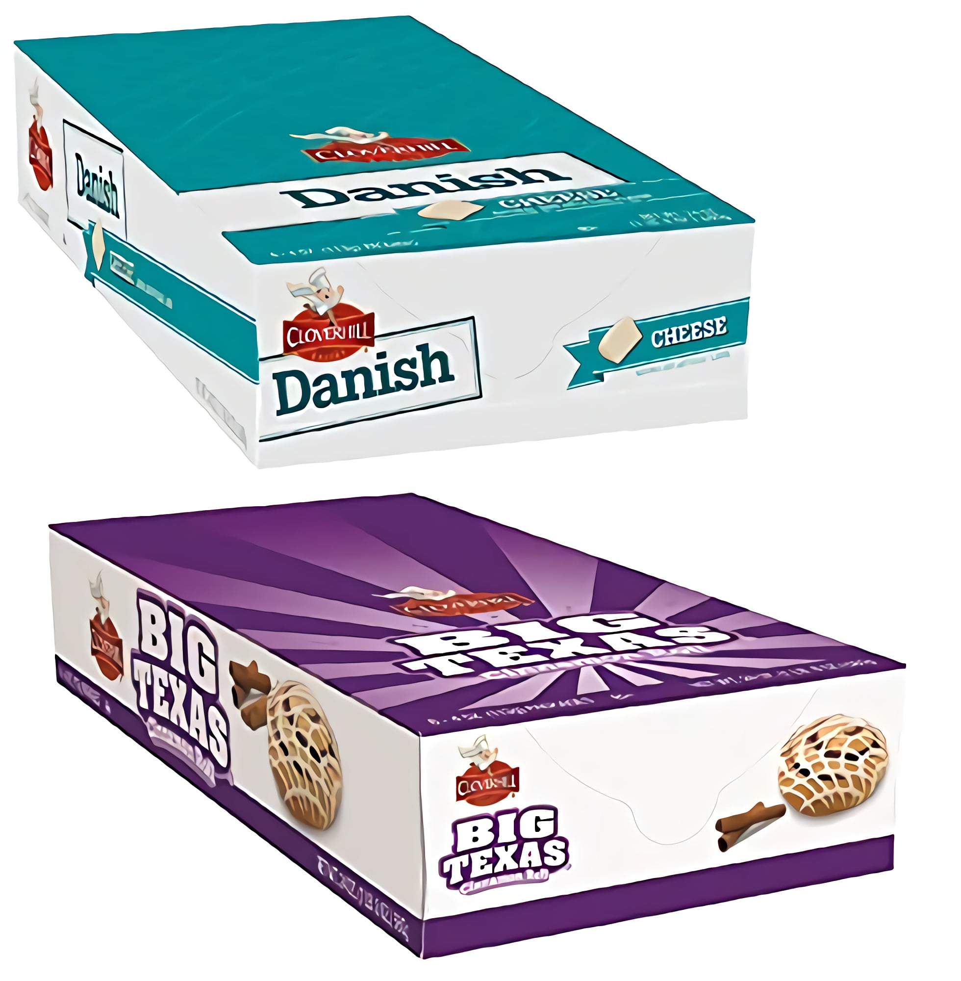Cloverhill Big Texas Cinnamon Roll & Cheese Danish Combo | 12 Pack