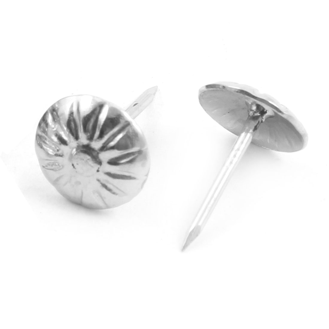 Metal Flower Print Thumbtack Thumb Tack Push Pin Silver Tone 11 x 16mm