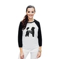 thumbnail image 2 of Thread Tank Poodle Dog Silhouette Unisex 3/4 Sleeves Baseball Raglan White Black Small, 2 of 4