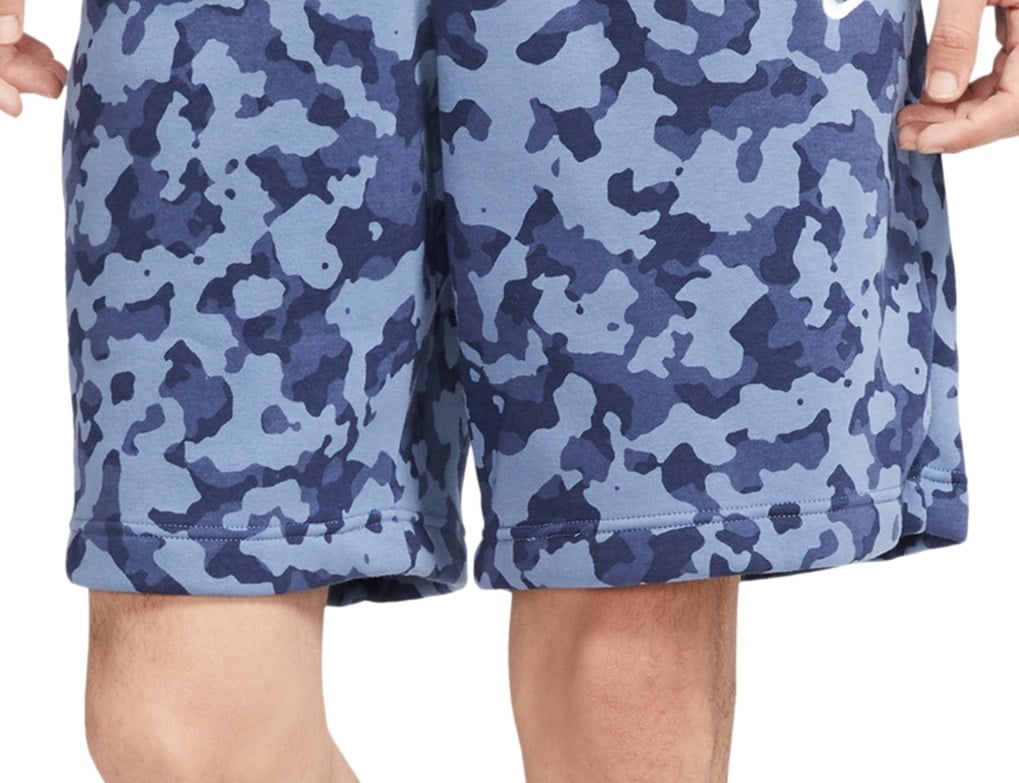 Nike Men s Camo Fleece Shorts Blue Size Medium Walmart