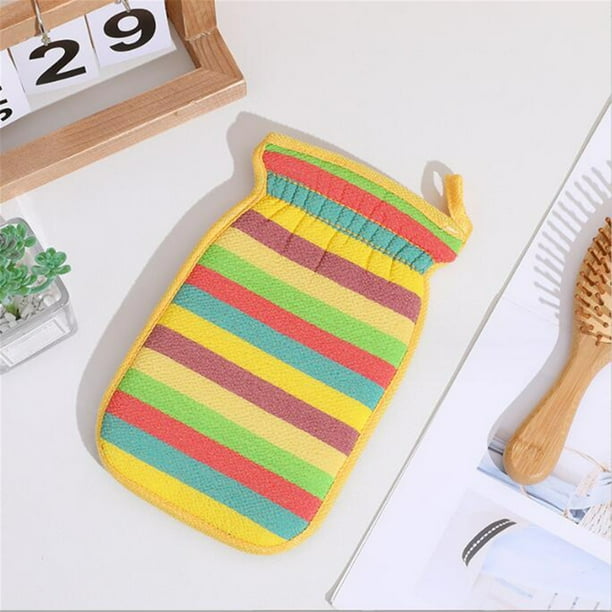 Toalla de baño de rayas gruesas de doble cara Toalla de baño Guantes de ducha para frotar la casa de baño