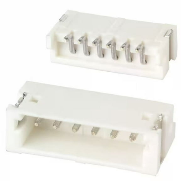 Pack of 4 S6B-ZR-SM4A-TF(LF)(SN) Connector Header Surface Mount, Right Angle 6 position 0.059 (1.50mm) : RoHS, Cut Tape