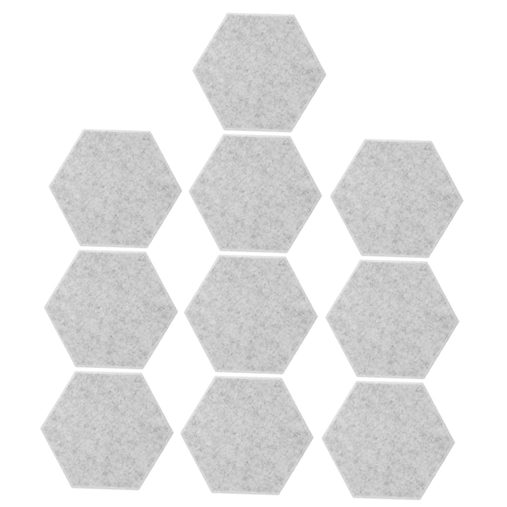 RENACLIPY 10Pcs Sound Insulation Panels Light Grey Acoustic Hexagon Panels for Quiet Home Space