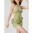 thumbnail image 4 of Tenue Tricotée pour Femmes, Haut Sans Manches à Col Licou avec Lien à l'Avant et Short, 4 of 6