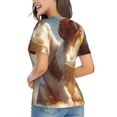 thumbnail image 4 of Zufioo Rainbow English Cocker Spaniel Print Women's Classic V-neck T-shirt, V-neck Short-sleeved Tops Home Wear, Suitable for Daily Life, Work, Outdoors-XX-Large, 4 of 8