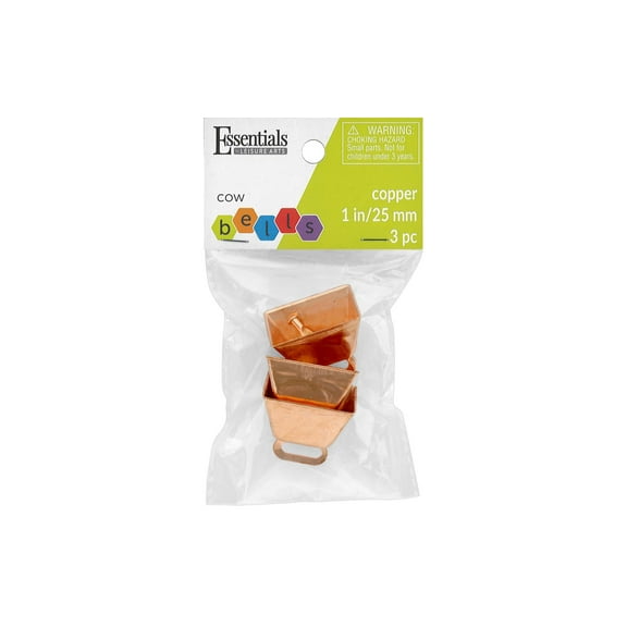 Essentials By Leisure Arts Arts Cow Bells 25mm Copper 3pc