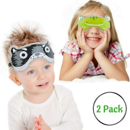Kids Hot Cold Eye Masks by FOMI Care | 2- Pack | Multi-Use Fun Animal Designed Masks for Eyes, Forehead, Neck, Elbow, Ankles | Pain Relief for Fever, Sinuses, Headaches, Boo Boos, Wisdom (Best Pillow For Neck Pain And Headaches)