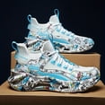 thumbnail image 2 of Men's Lace-up Graffiti Trendy Blade Type Sneakers - Shock-absorbing And Breathable - Running Shoes, 2 of 9