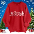 thumbnail image 2 of IWRICH Christmas Sweatshirts for Women Merry Christmas Plaid Pullover Sweatshirts Holiday Vacation Graphic Tees Tops 4-Red M, 2 of 3