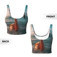 thumbnail image 5 of Fotbe Swimming Goggled Flamingo Pattern Womens' Sports Bra Longline Wirefree Padded with Medium Support Sports Moisture-Wicking Workou Vest,Tank Top-XX-Large, 5 of 7