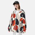 thumbnail image 3 of Pofeuu Modern Abstract Leaf Pattern Print Sun Protection Outdoor Lightweight Full Zip UV Cooling Hoodie Long Sleeve Summer Clothing for Outdoor Hiking-3X-Large, 3 of 7