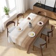 thumbnail image 3 of Brown White Ombre Table Cloth Waterproof Tablecloths, Vintage Farmhouse Abstract Striped Tablecloth Dining Table Cover for Kitchen Party Tabletop Outdoor, Rectangle Tablecloth 60x120 Inch, 3 of 9