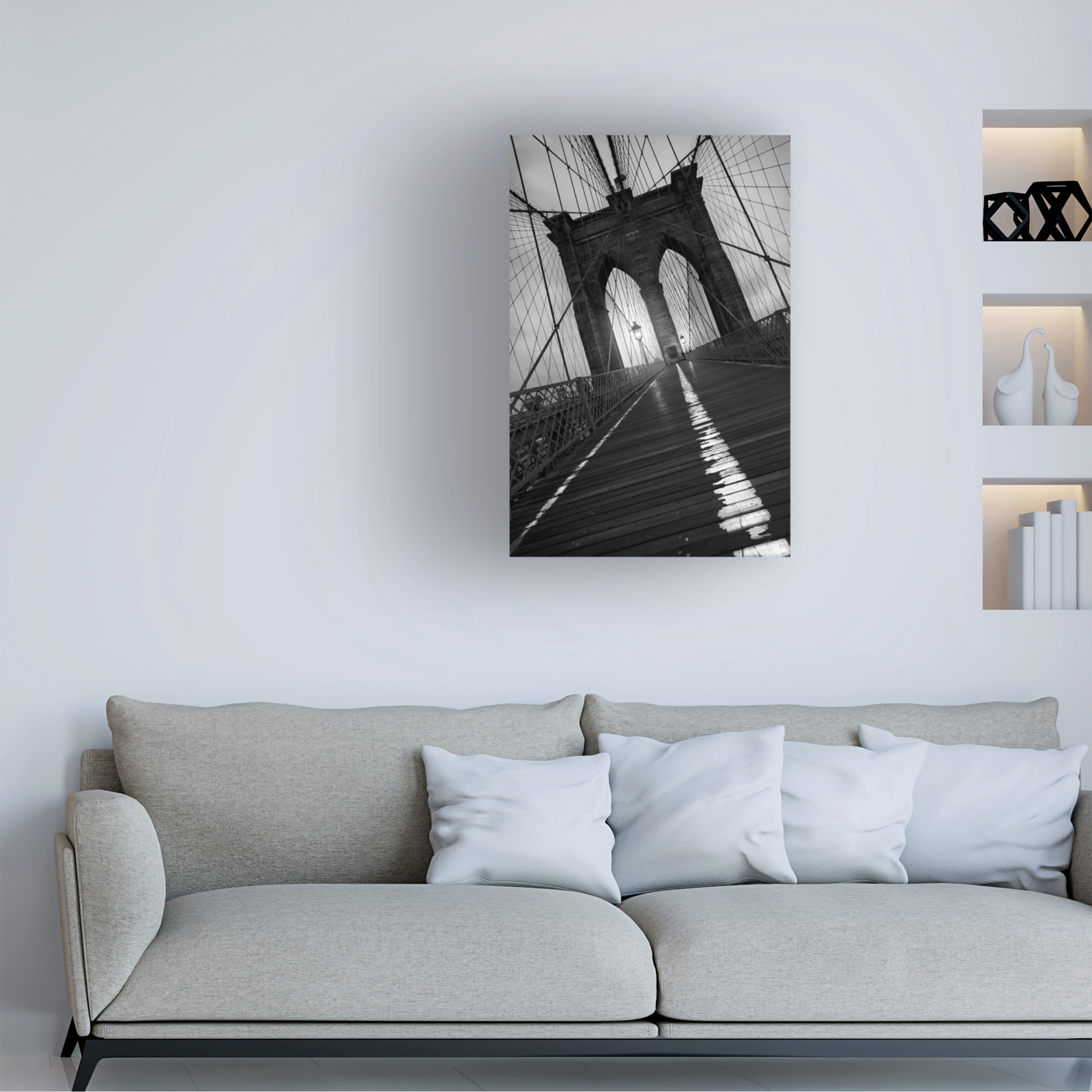 Trademark Fine Art "Brooklyn Bridge Study I" Canvas Art by Moises Levy