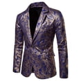 thumbnail image 2 of Traje de hombre Otoño e invierno Ocio Bronceado Floral Slim Suit Coat Pompotops qwe21851, 2 of 4